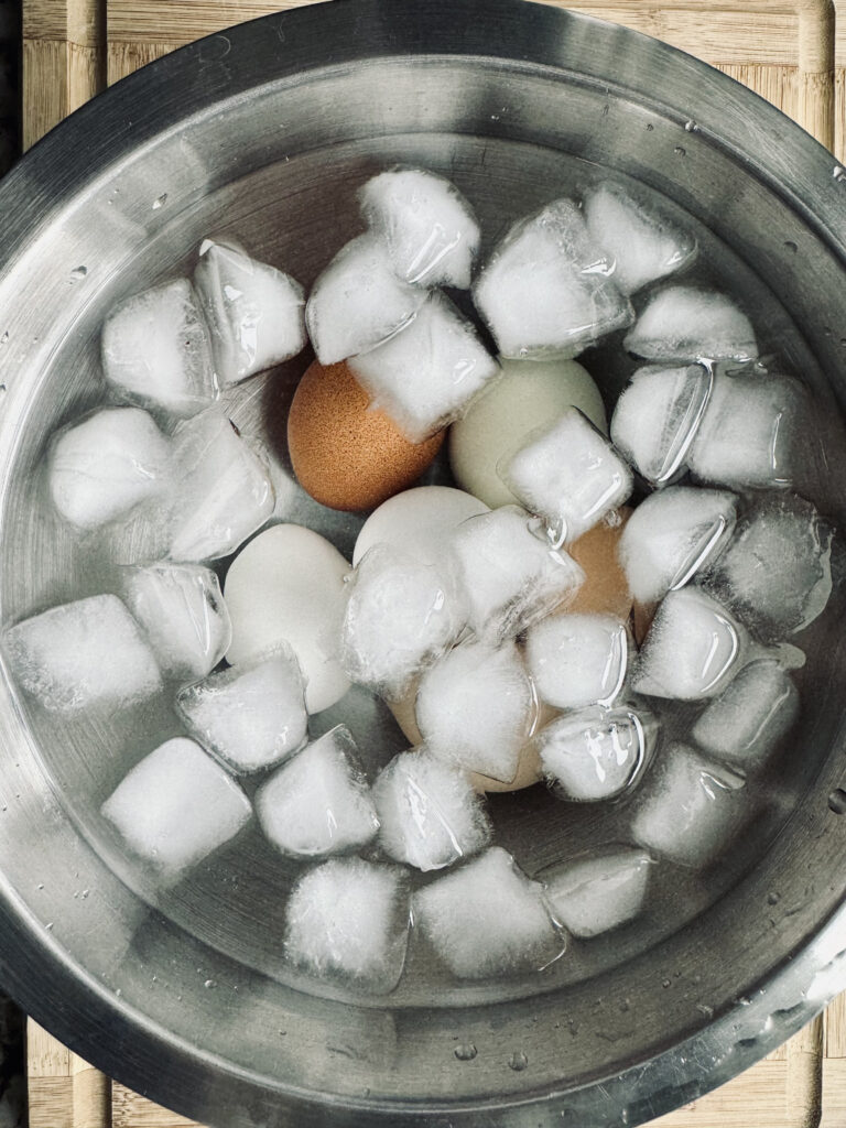 eggs in ice bath